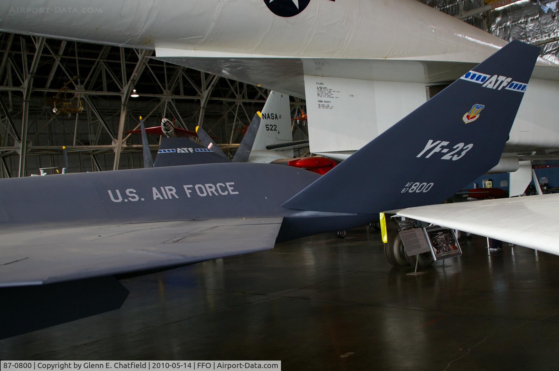 87-0800, 1990 Northrop YF-23A C/N PAV-1, In the R&D hangar of the National Museum of the USAF.