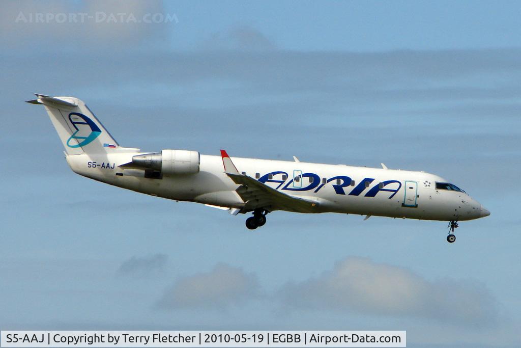 S5-AAJ, 2004 Bombardier CRJ-200ER (CL-600-2B19) C/N 8010, Adria CLRJ on charter into Birmingham