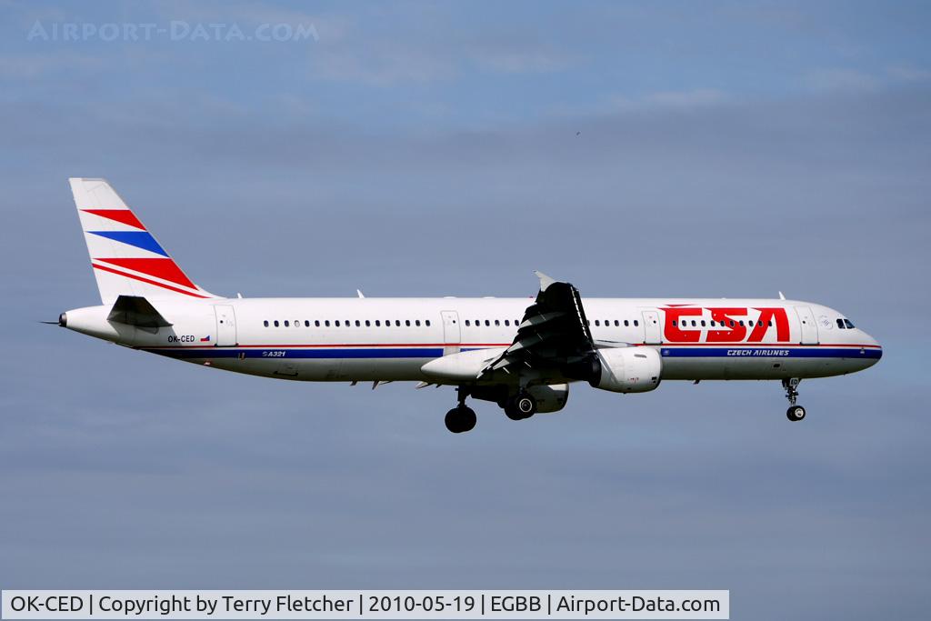 OK-CED, 1997 Airbus A321-211 C/N 684, CSA A321 on Charter into Birmingham