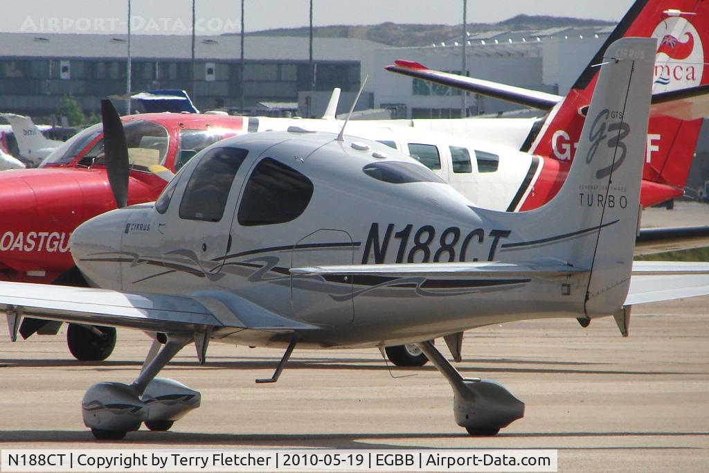 N188CT, Cirrus SR22 C/N 2983, Cirrus Design Corp SR22 parked on a busy Elmdon apron at Birmingham