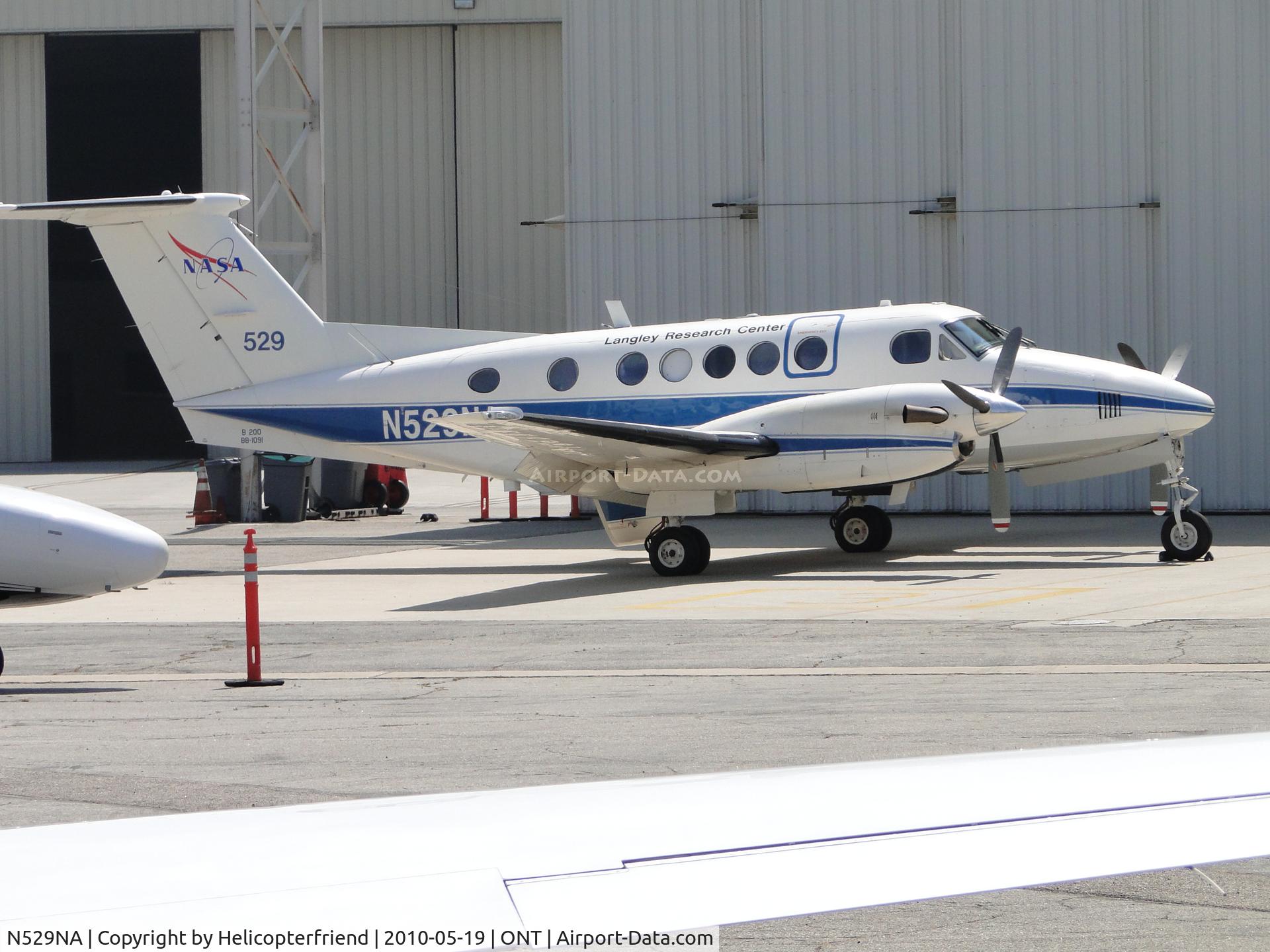 N529NA, 1982 Beech 200 Super King Air C/N BB-1091, Parked at Ontario, note on rear fuselage below tail assembly is the model and cn #