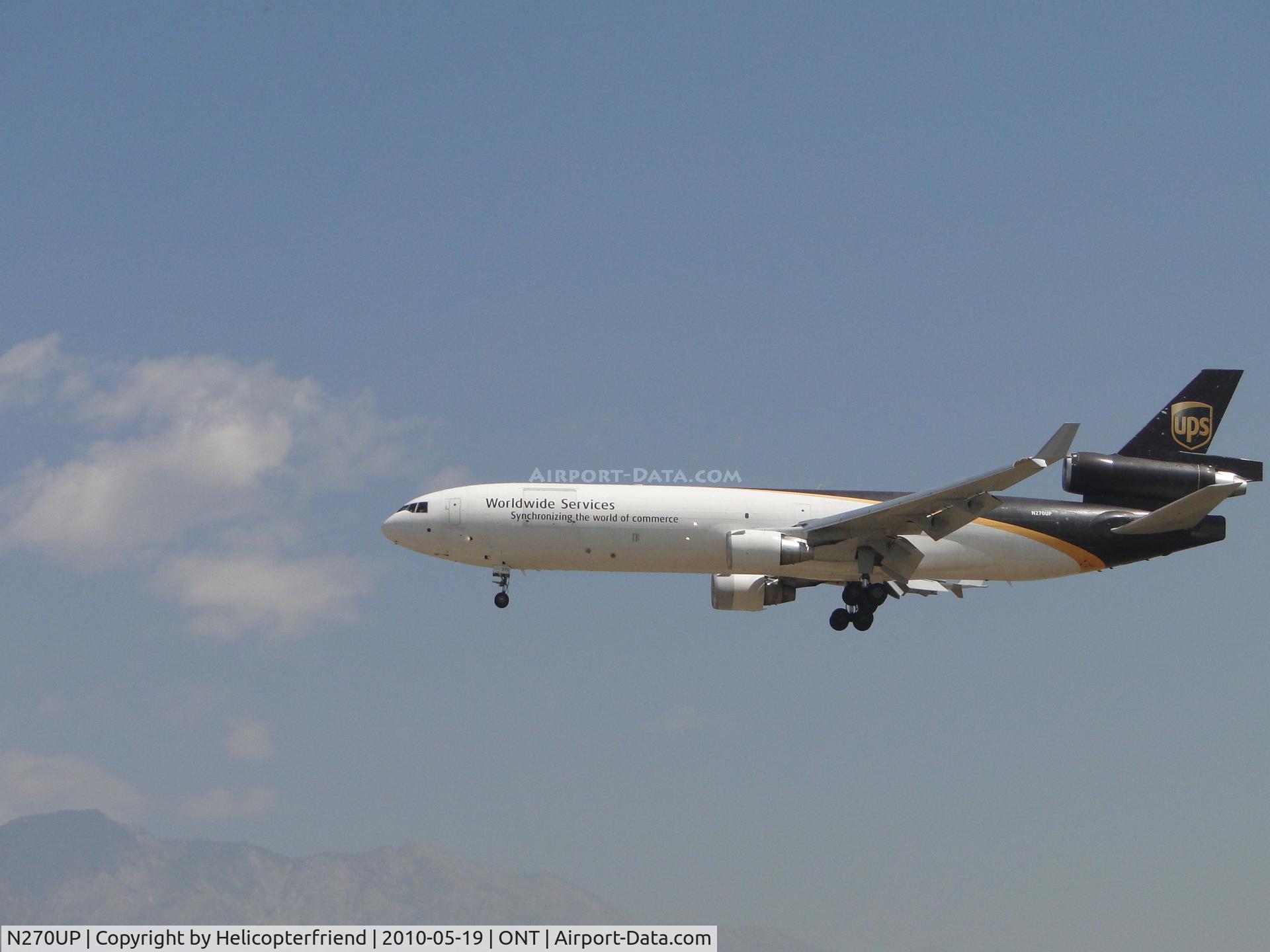 N270UP, 1994 McDonnell Douglas MD-11F C/N 48576, On final to runway 26L at Ontario