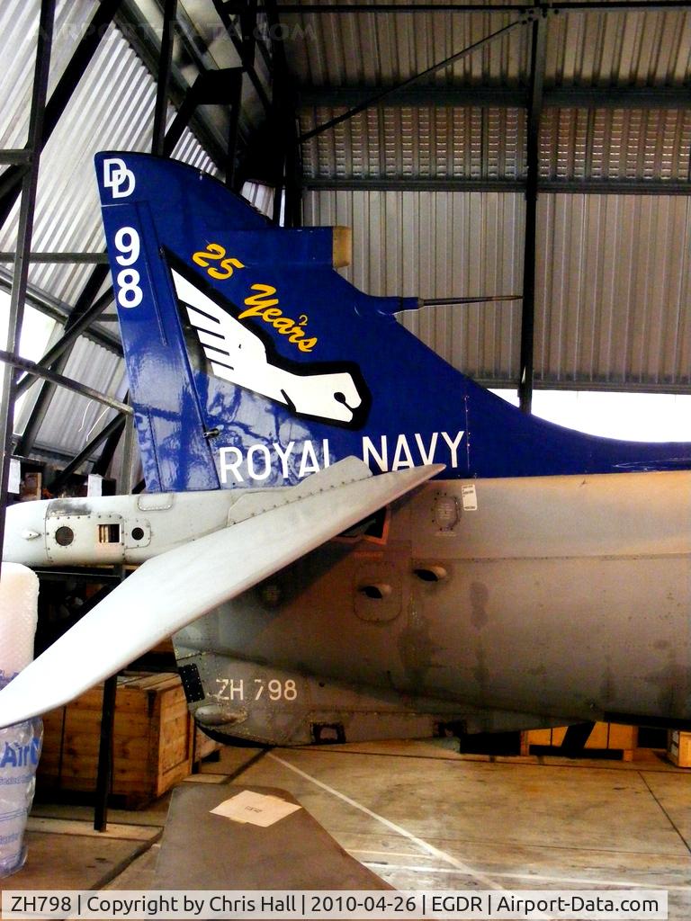 ZH798, British Aerospace Sea Harrier F/A.2 C/N NB03, With the School of Flight Deck Operations at RNAS Culdrose, wearing colourful 899 NAS tail marks