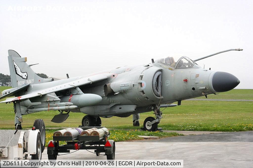 ZD611, 1985 British Aerospace Sea Harrier F/A.2 C/N 41H-912050/B44/P15, BAe Sea Harrier F/A2, with the School of Flight Deck Operations at RNAS Culdrose