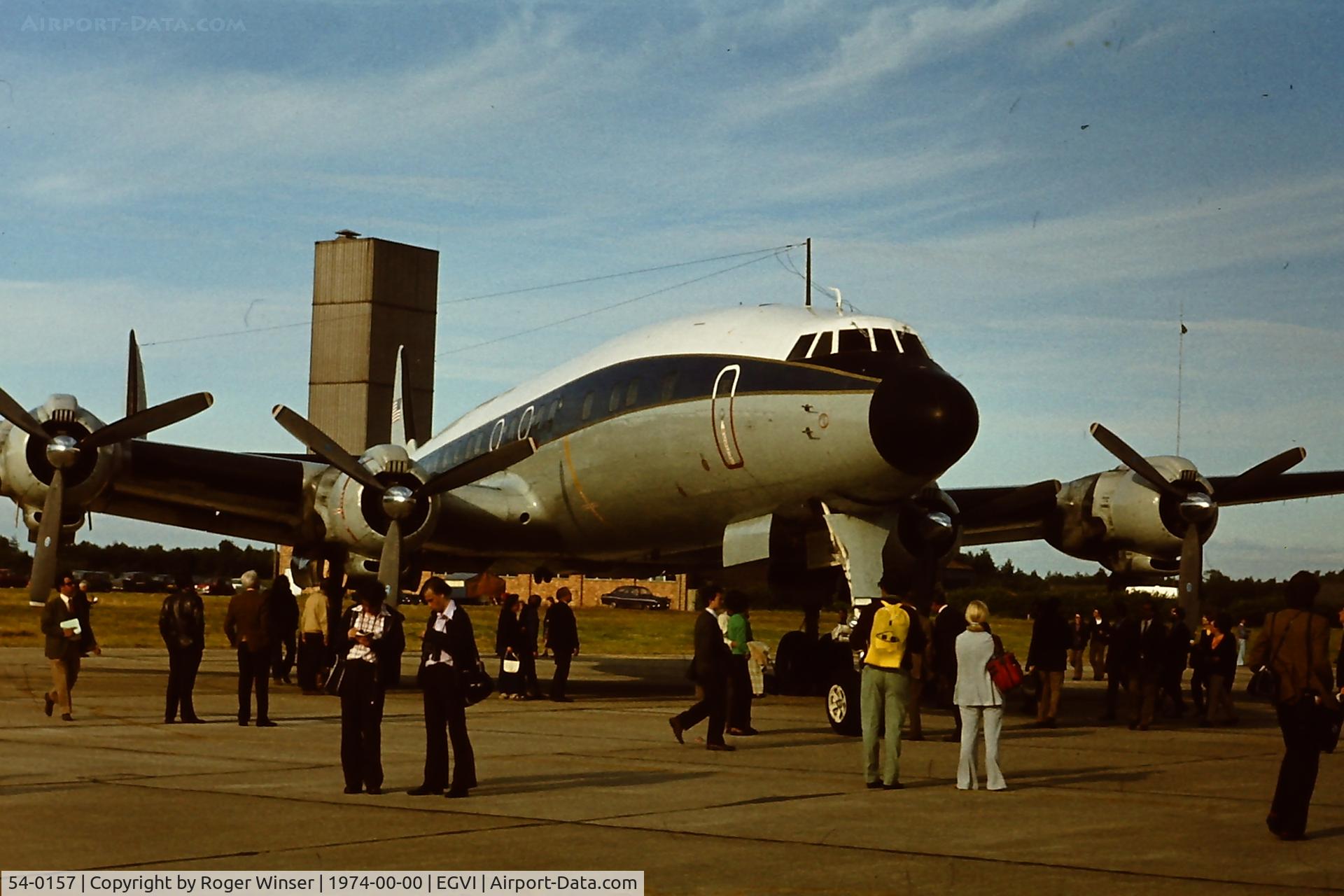 54-0157, 1955 Lockheed L-1049F Super Constellation C/N 4176, At RAF Greenham Common for IAT 1974