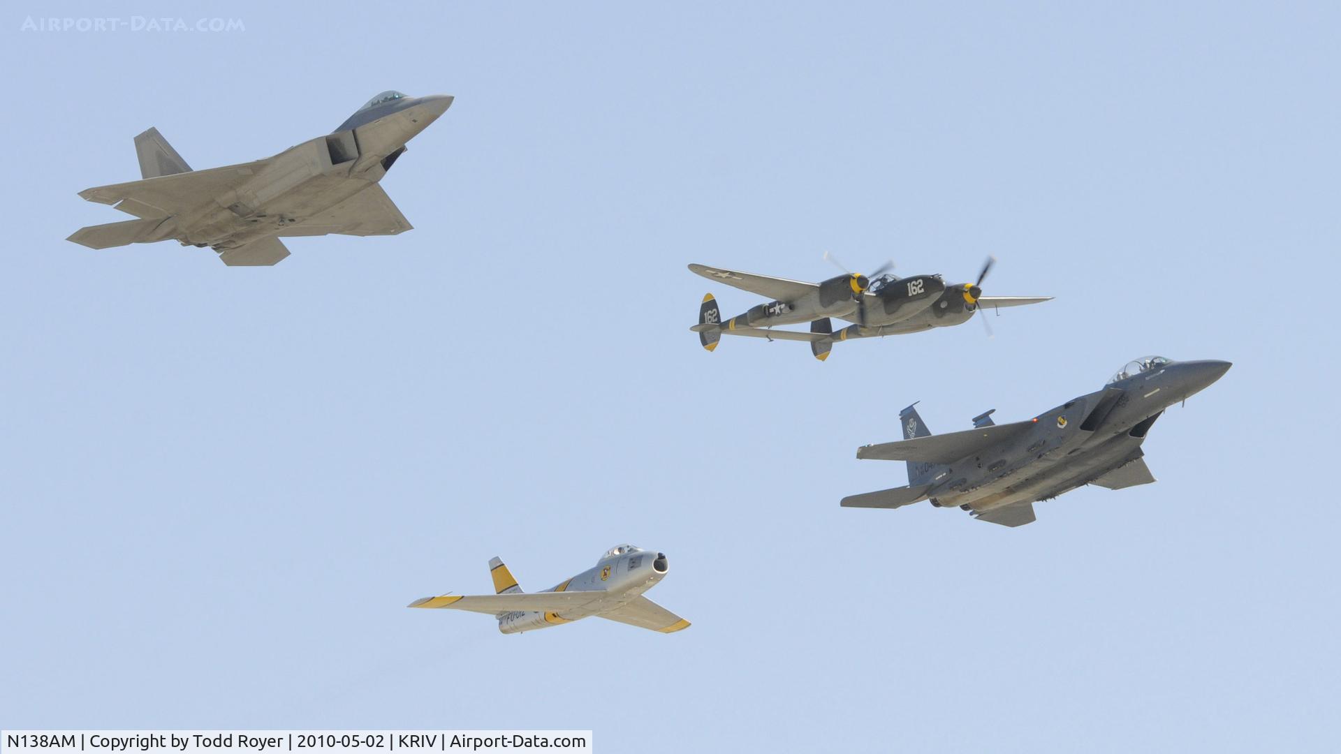 N138AM, 1943 Lockheed P-38J Lightning C/N 44-23314, March Field Airfest 2010