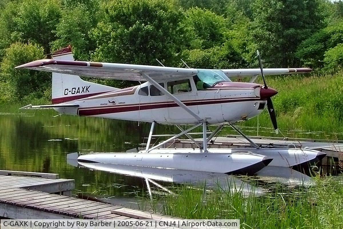 C-GAXK, 1975 Cessna A185F Skywagon 185 C/N 18502673, Seen here at Orillia one month later force landed in a swampy area near Orillia on 19-07-2005 and was cancelled as destroyed.