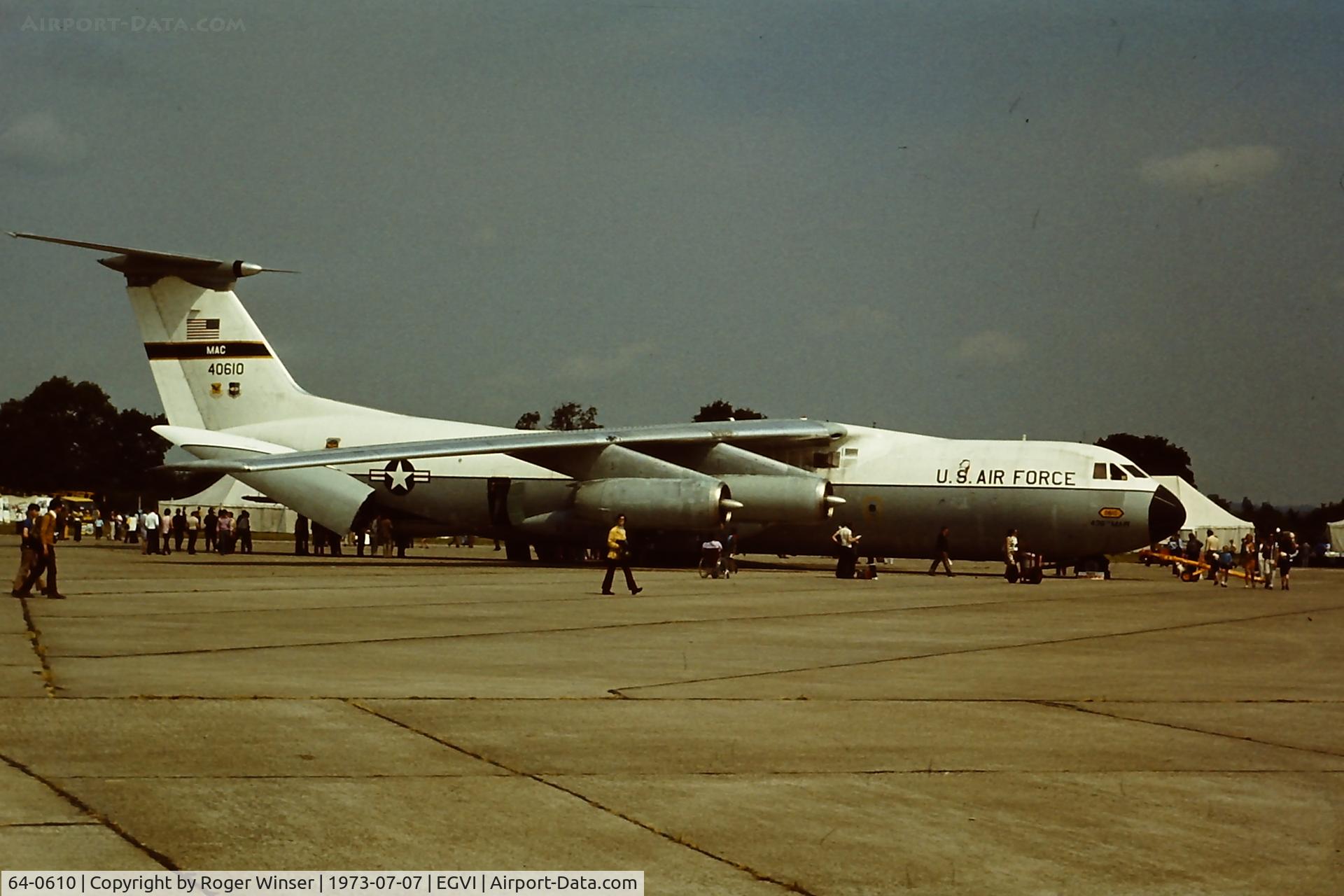 64-0610, 1964 Lockheed C-141A Starlifter C/N 300-6023, Marked 40610 at RAF Greenham Common for IAT 1973