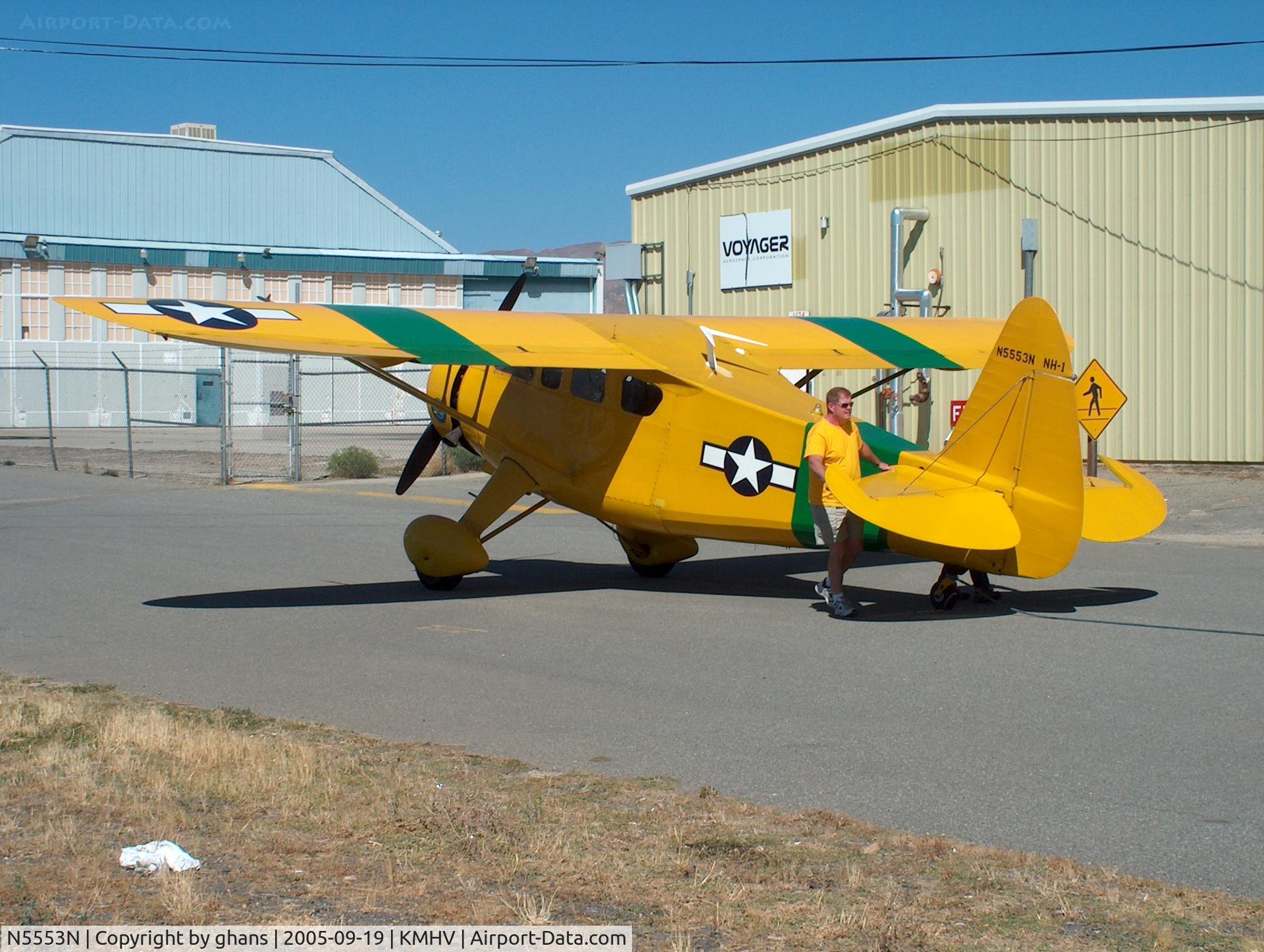 N5553N, 1944 Howard Aircraft DGA-15P C/N 978, Being pused over public road