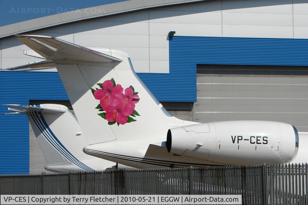 VP-CES, 2002 Gulfstream G-V C/N 669, Attractive Tail logo on this Gulf5 at Luton