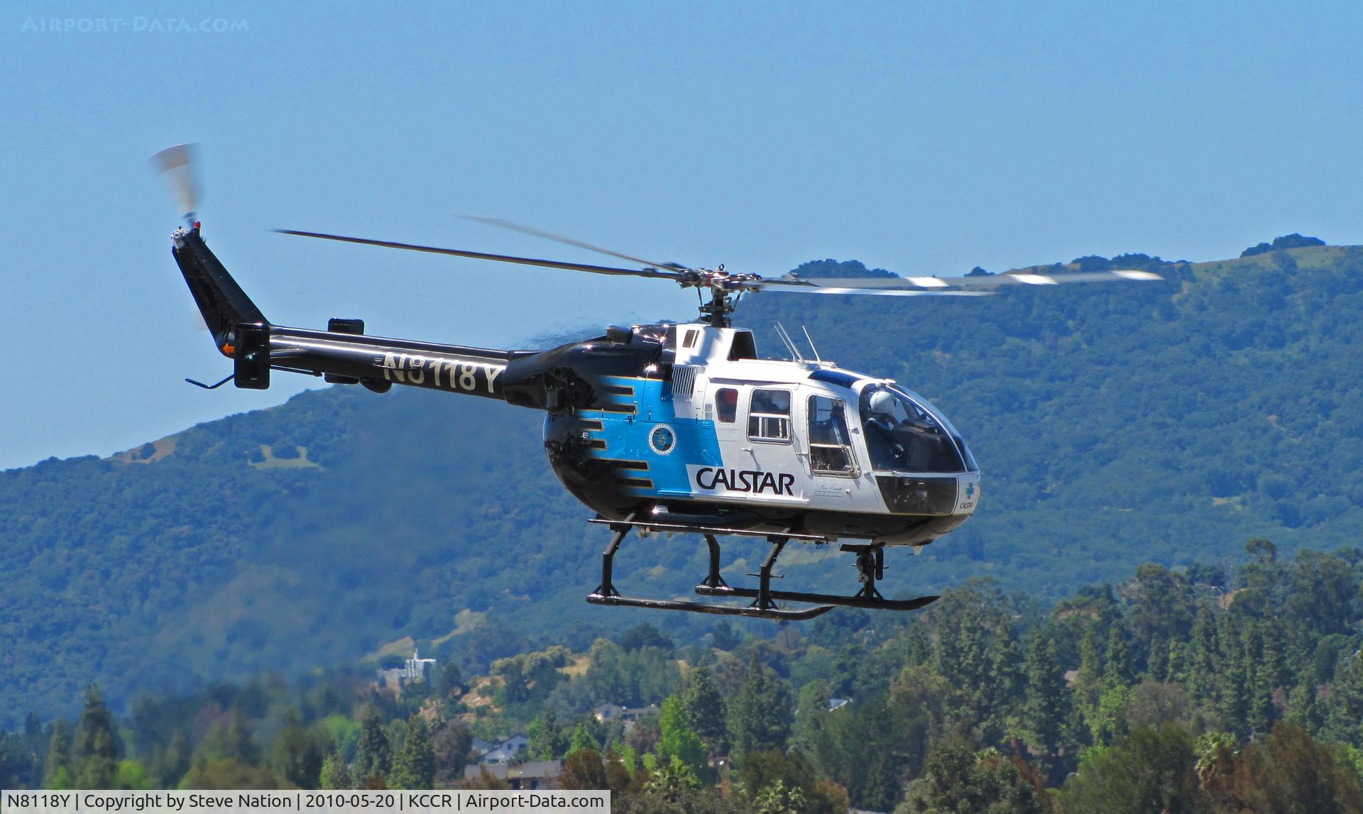 N8118Y, 1989 MBB Bo-105LS-A3 C/N 2017, CALSTAR 1989 BO105LS lifting off for training flight
