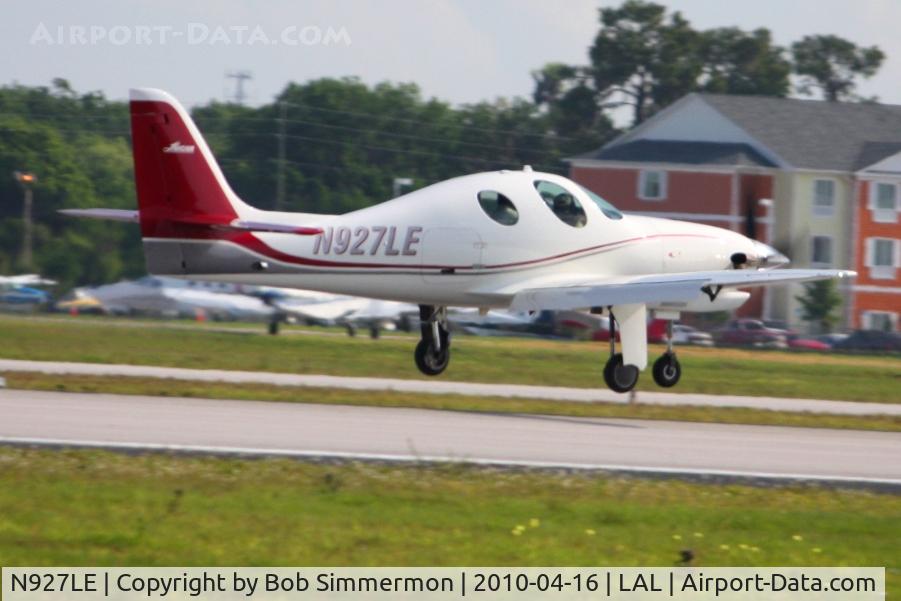 N927LE, 2008 Lancair Evolution C/N EVO-001, Landing on 9 during Sun N Fun 2010 at Lakeland, FL.