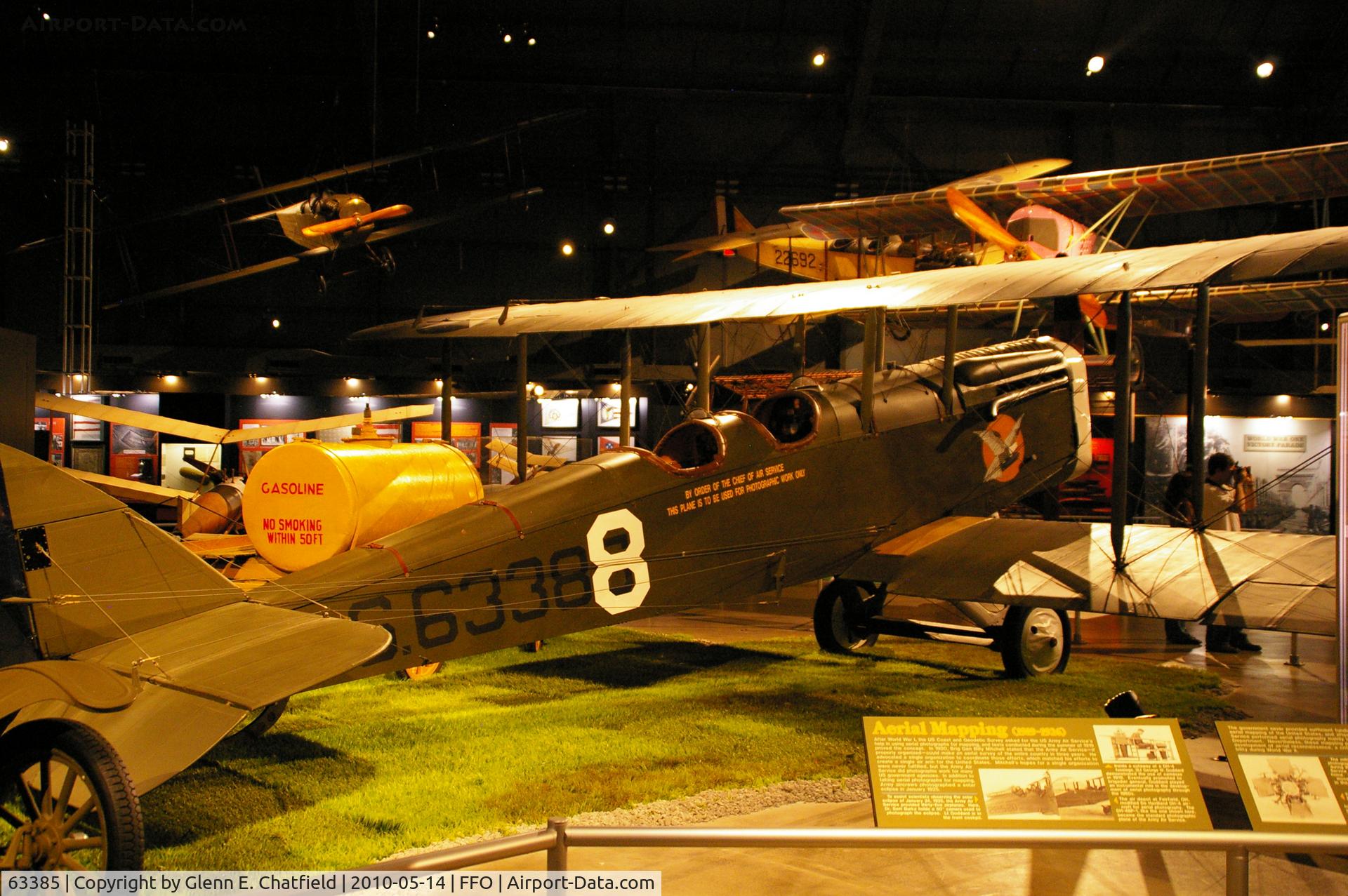 63385, Airco DH4B C/N Not found 63385, DH-4B reproduction at the National Museum of the U.S. Air Force marked as one in 12th Aero Squadron in 1920 