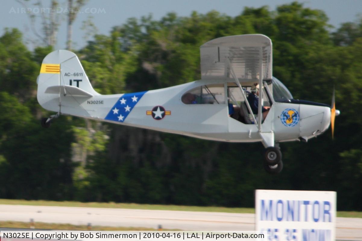 N3025E, 1946 Aeronca 7AC Champion C/N 7AC-6611, Landing on 9 during Sun N Fun 2010 at Lakeland, FL.