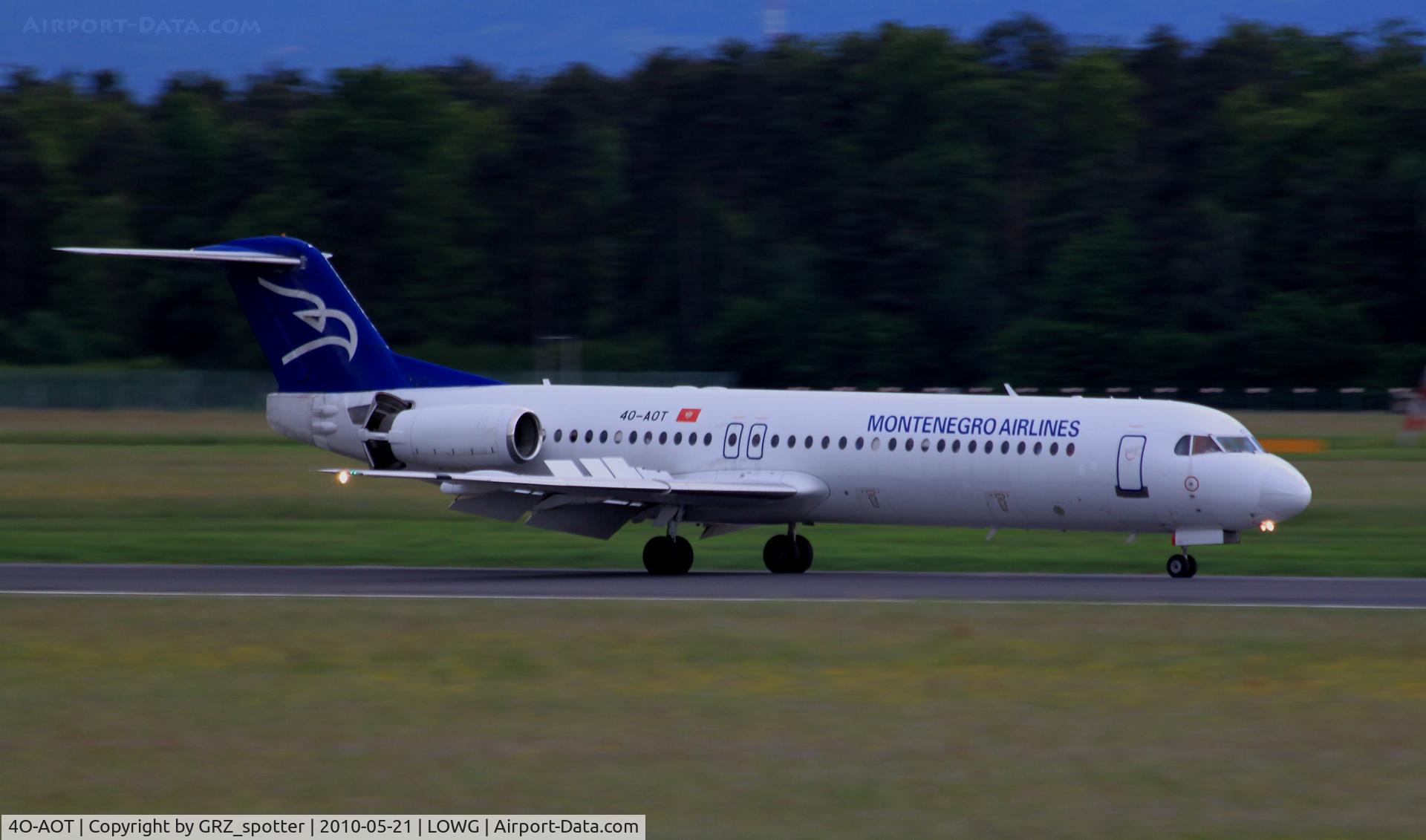 4O-AOT, 1991 Fokker 100 (F-28-0100) C/N 11350, Montenegro F100