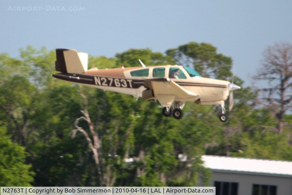 N2763T, 1967 Beech V35 Bonanza C/N D-8469, Arriving at Lakeland, FL during Sun N Fun 2010.