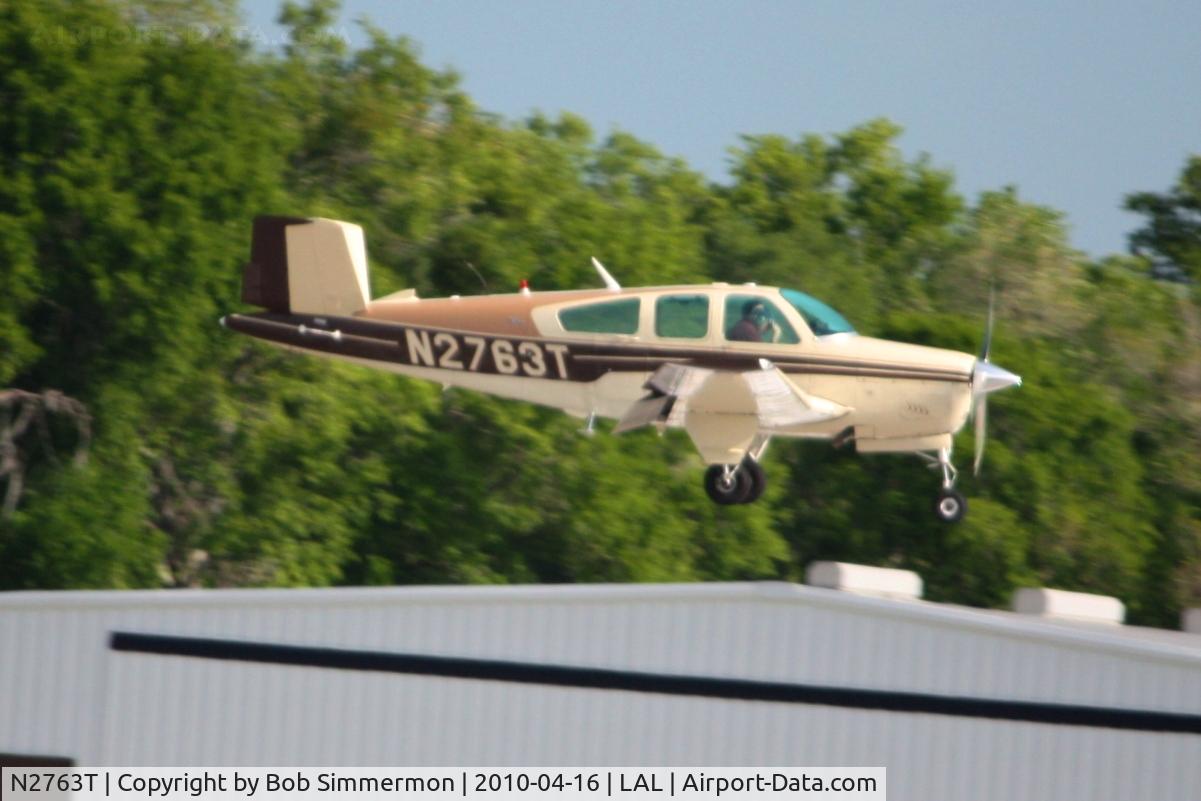 N2763T, 1967 Beech V35 Bonanza C/N D-8469, Arriving at Lakeland, FL during Sun N Fun 2010.