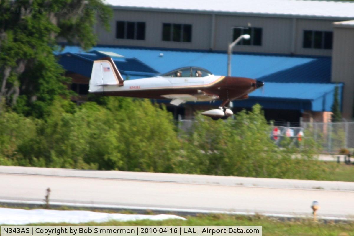 N343AS, 1992 Vans RV-4 C/N WM-2, Arriving at Lakeland, FL during Sun N Fun 2010.