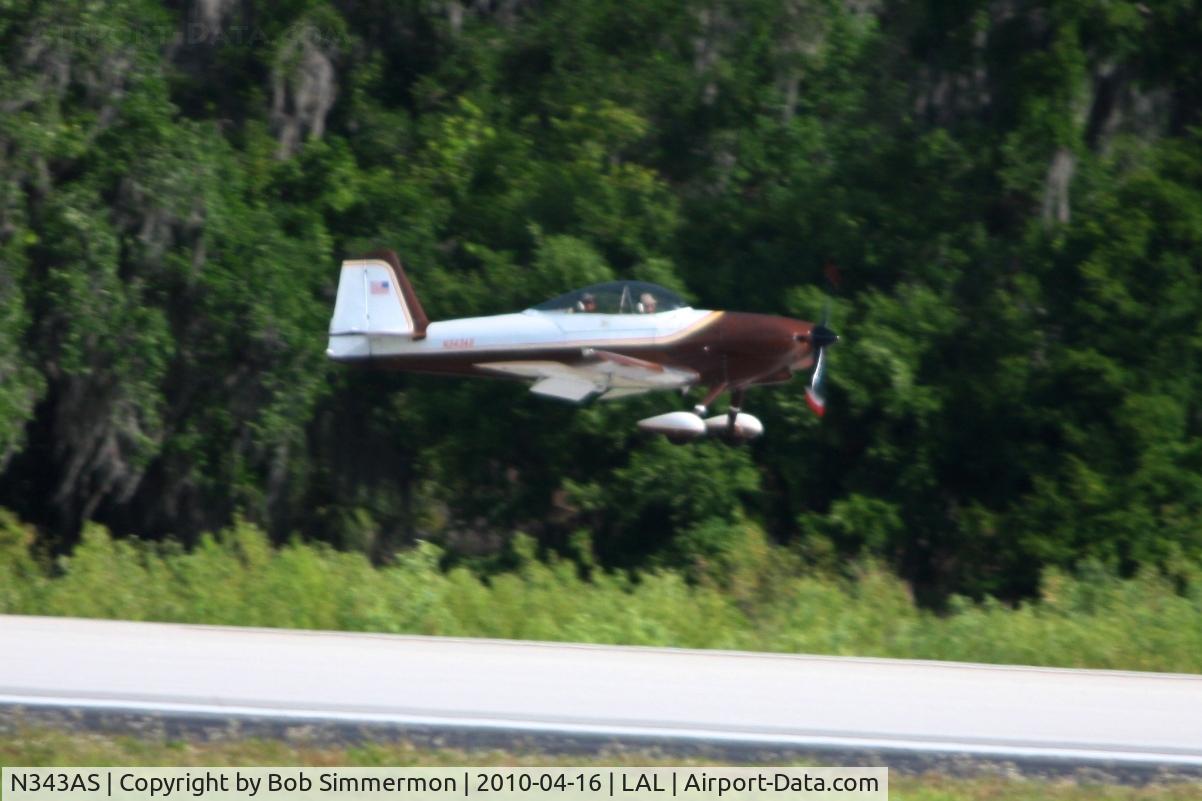 N343AS, 1992 Vans RV-4 C/N WM-2, Landing on 9 during Sun N Fun 2010 at Lakeland, FL.