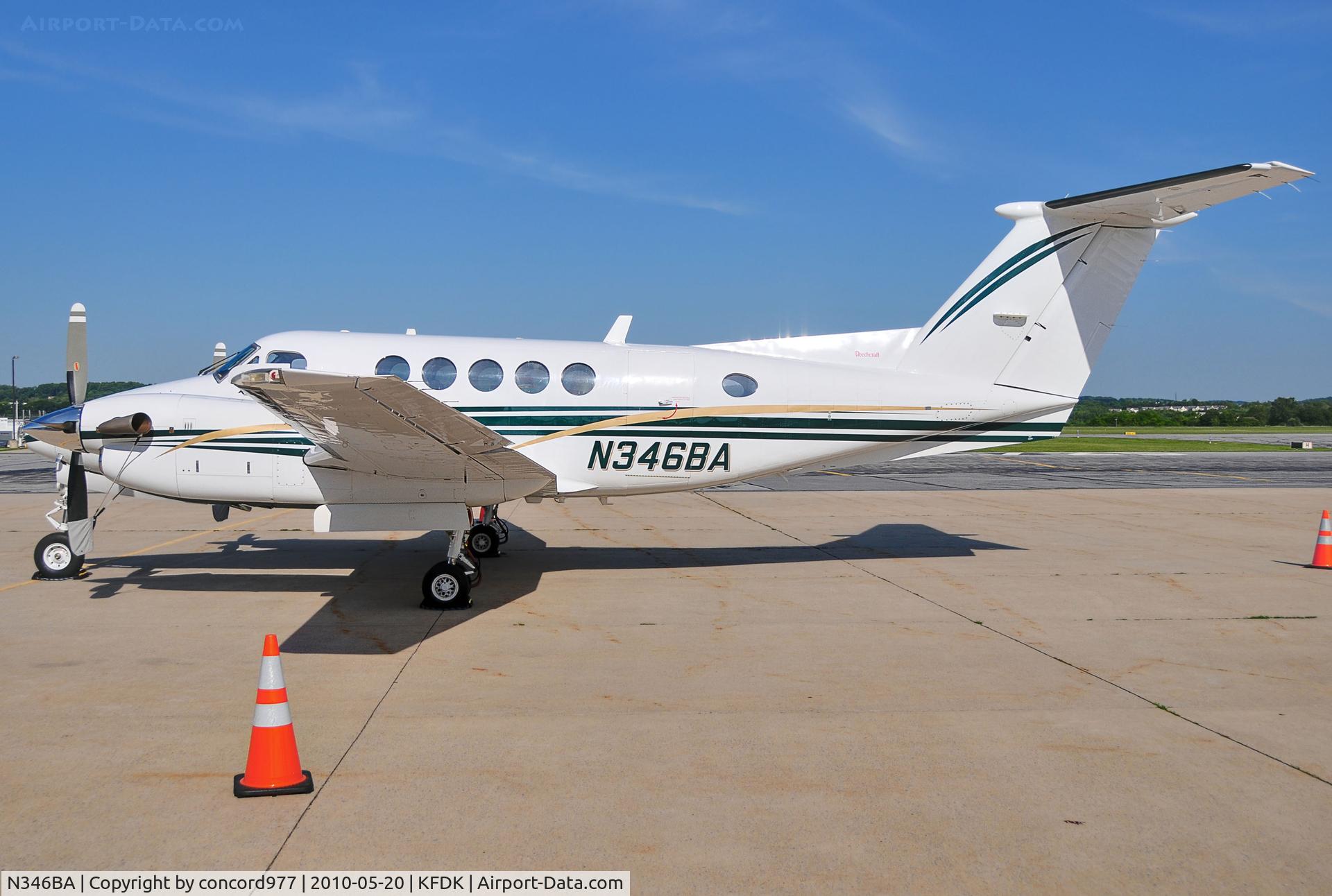 N346BA, 1999 Raytheon Aircraft Company B200 C/N BB-1653, Seen at KFDK on 5/20/2010.