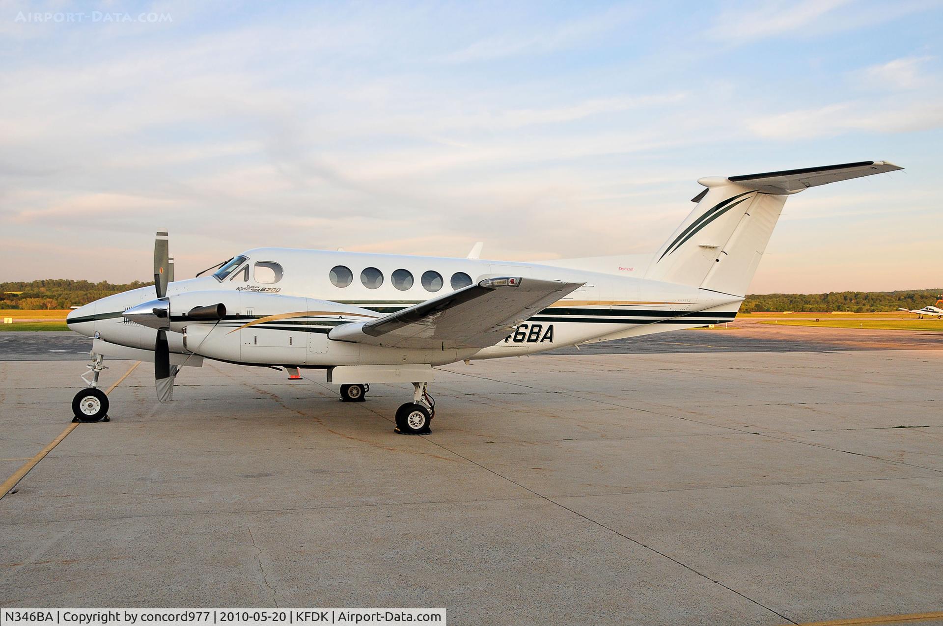 N346BA, 1999 Raytheon Aircraft Company B200 C/N BB-1653, Seen at KFDK on 5/20/2010.