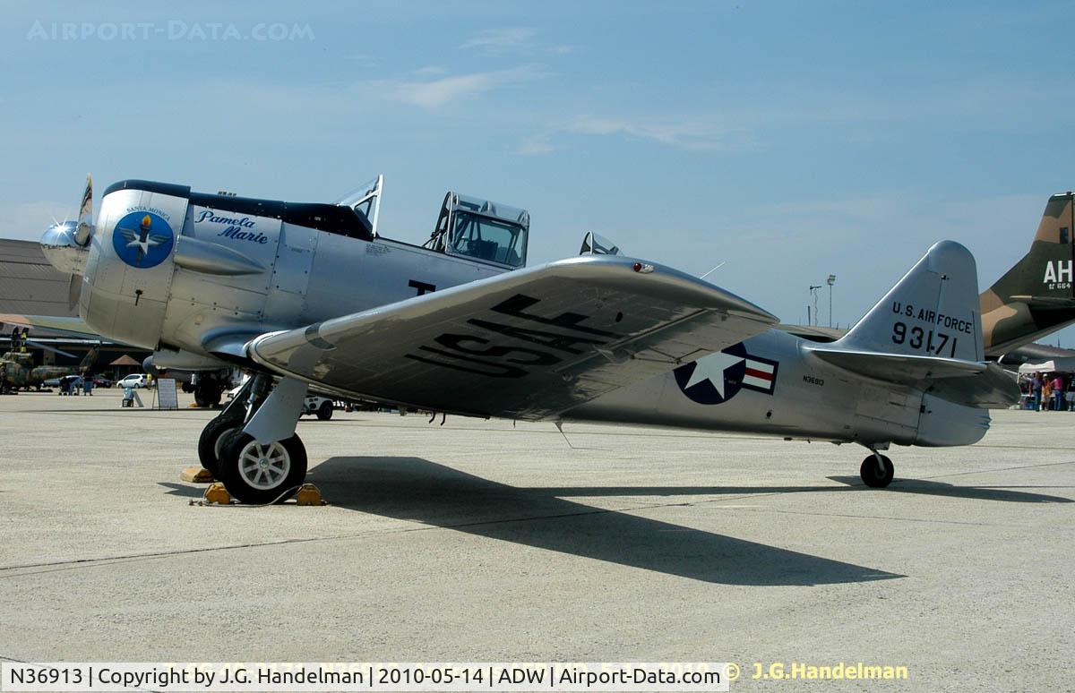 N36913, North American T-6G Texan C/N 168-275, at Andrews AFB