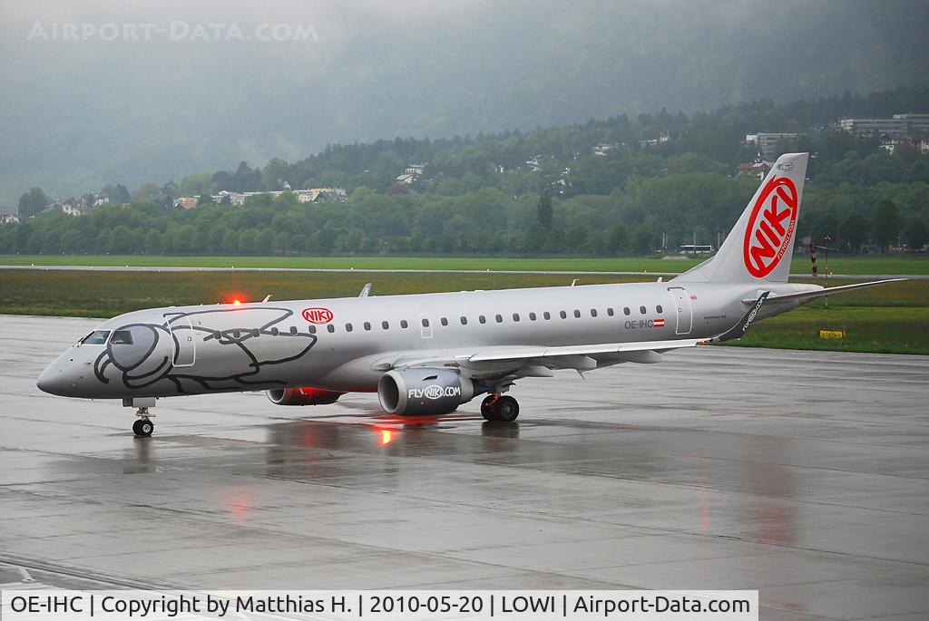 OE-IHC, 2010 Embraer 190LR (ERJ-190-100LR) C/N 19000349, ready for taxiing to runway 08