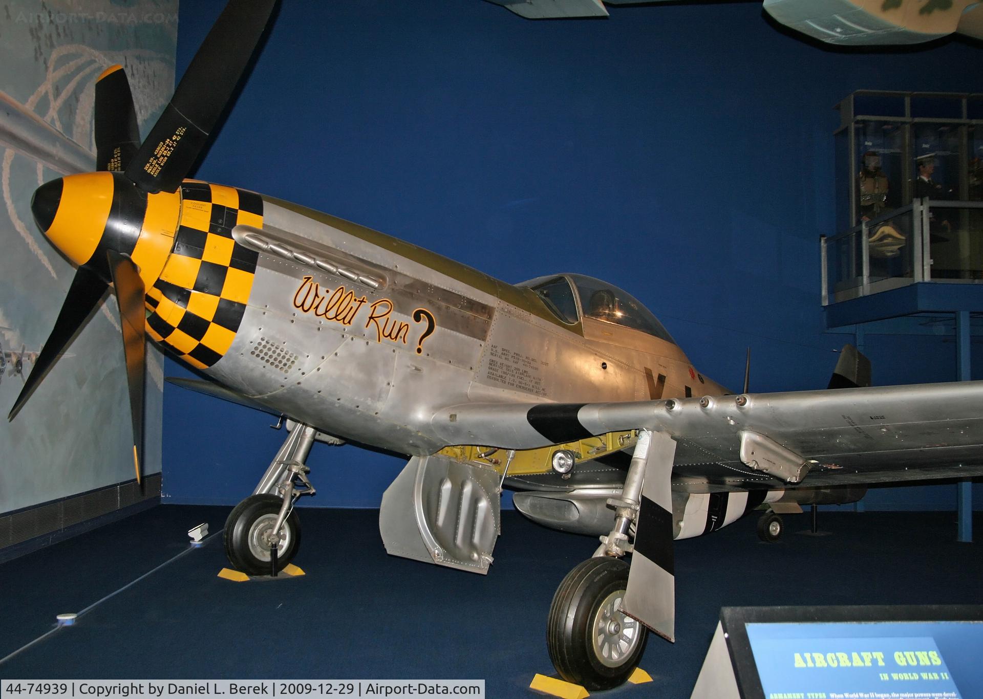 44-74939, 1944 North American P-51D Mustang C/N 122-41479, This beauty is preserved at the NASM in the nation's capital.