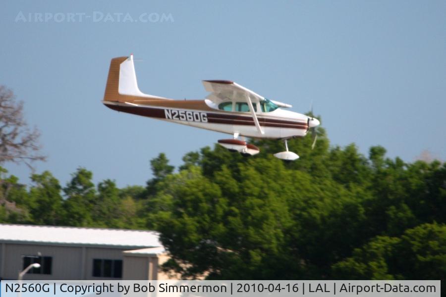N2560G, 1959 Cessna 182B Skylane C/N 51860, Landing on 9 during Sun N Fun 2010 at Lakeland, FL.