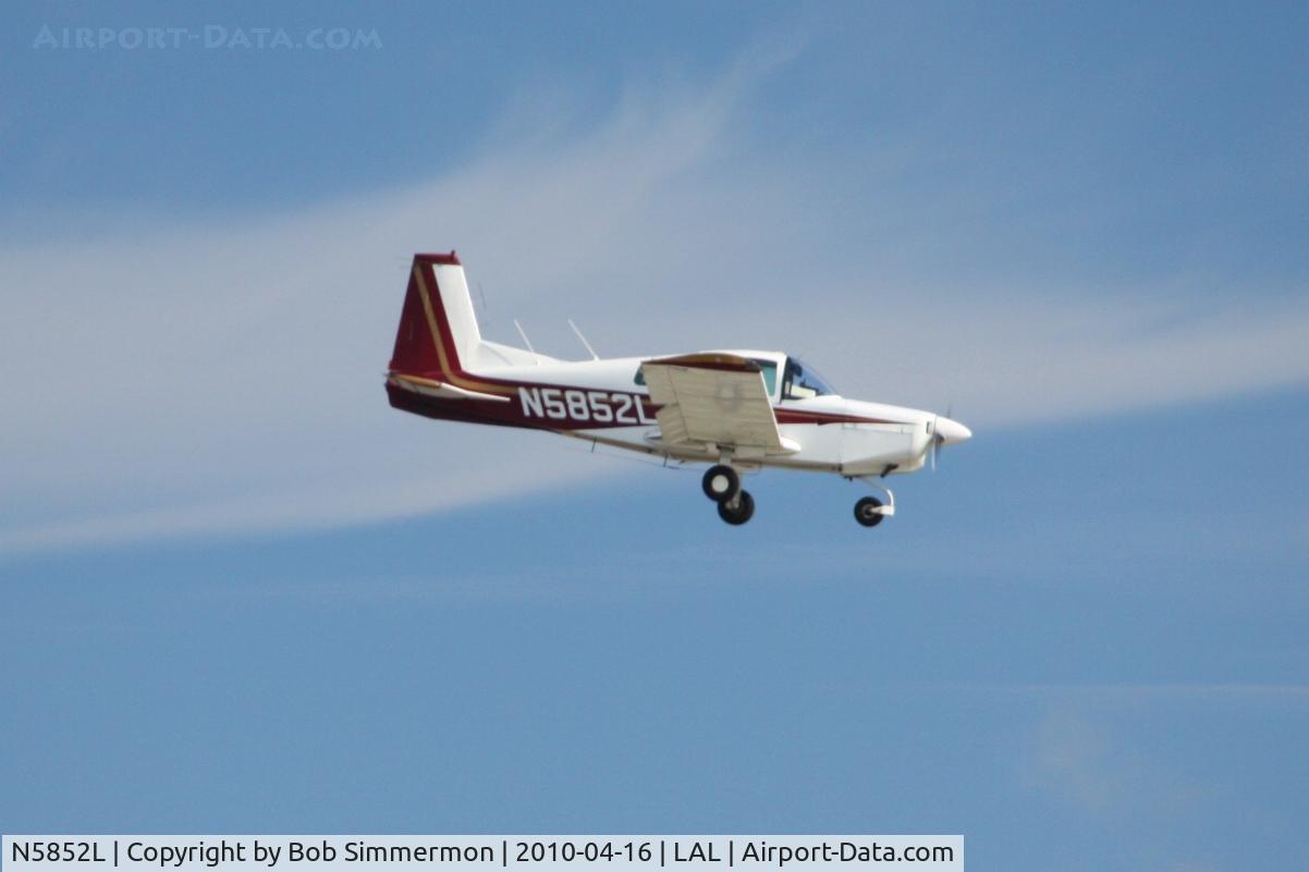 N5852L, 1972 American AA-5 C/N AA5-0052, Arriving at Lakeland, FL during Sun N Fun 2010.
