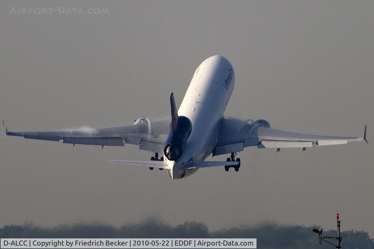D-ALCC, 1998 McDonnell Douglas MD-11F C/N 48783, early morning departure via RW18W