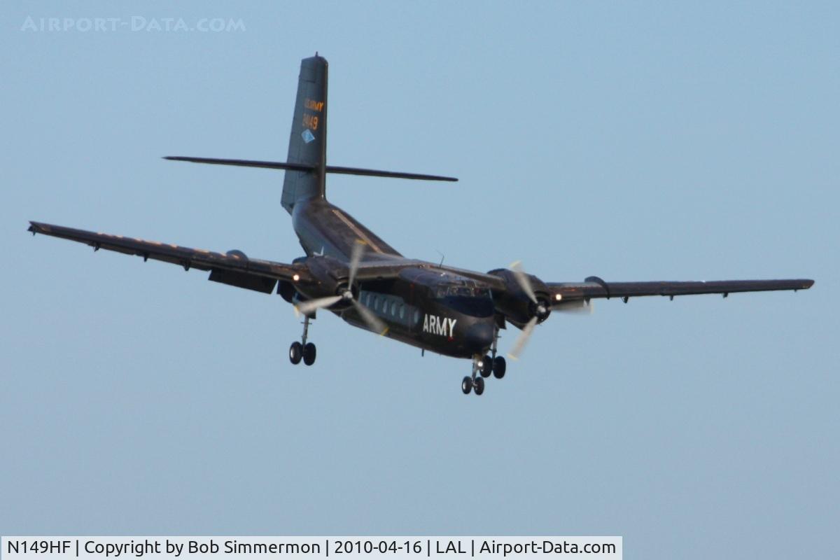 N149HF, 1962 De Havilland Canada DHC-4A Caribou C/N 85, Landing on 9 during Sun N Fun 2010 at Lakeland, FL.