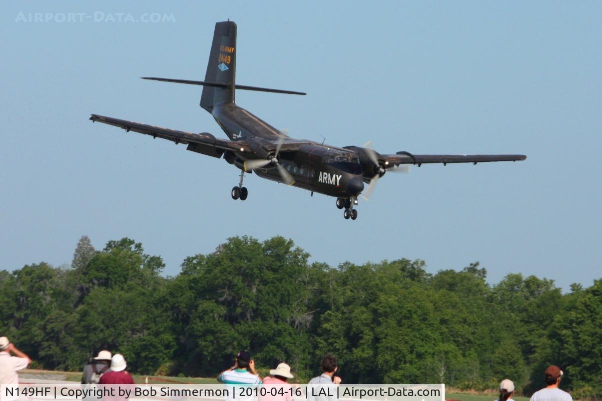 N149HF, 1962 De Havilland Canada DHC-4A Caribou C/N 85, Landing on 9 during Sun N Fun 2010 at Lakeland, FL.