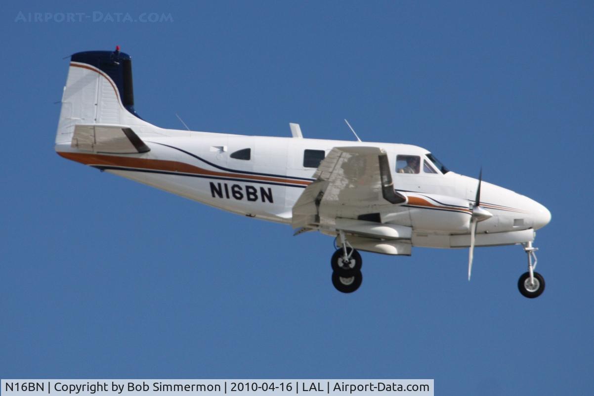N16BN, 1962 Beech U-8F Seminole C/N LF-61, Arriving at Lakeland, FL during Sun N Fun 2010.