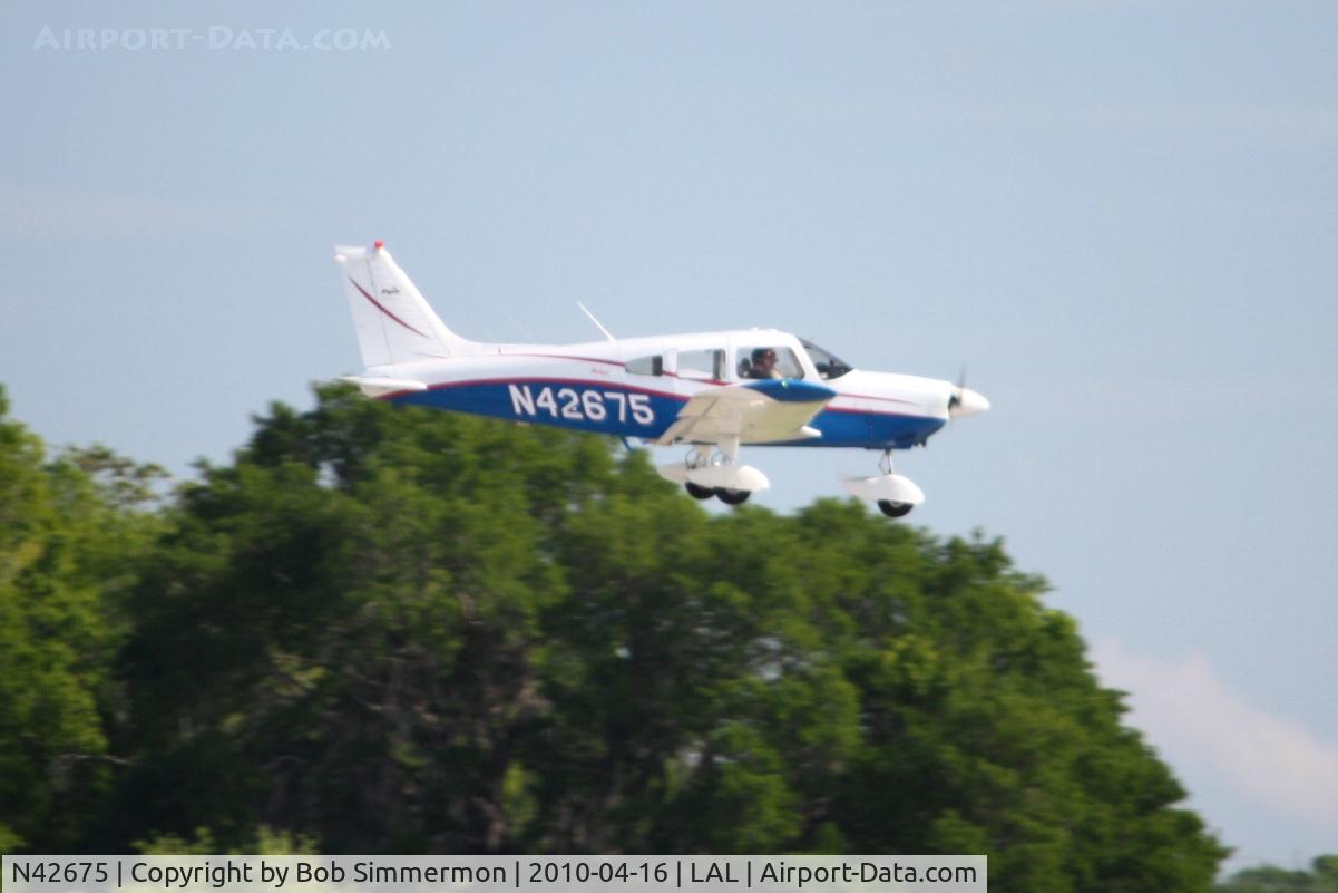 N42675, 1974 Piper PA-28-180 C/N 28-7405165, Arriving at Lakeland, FL during Sun N Fun 2010.