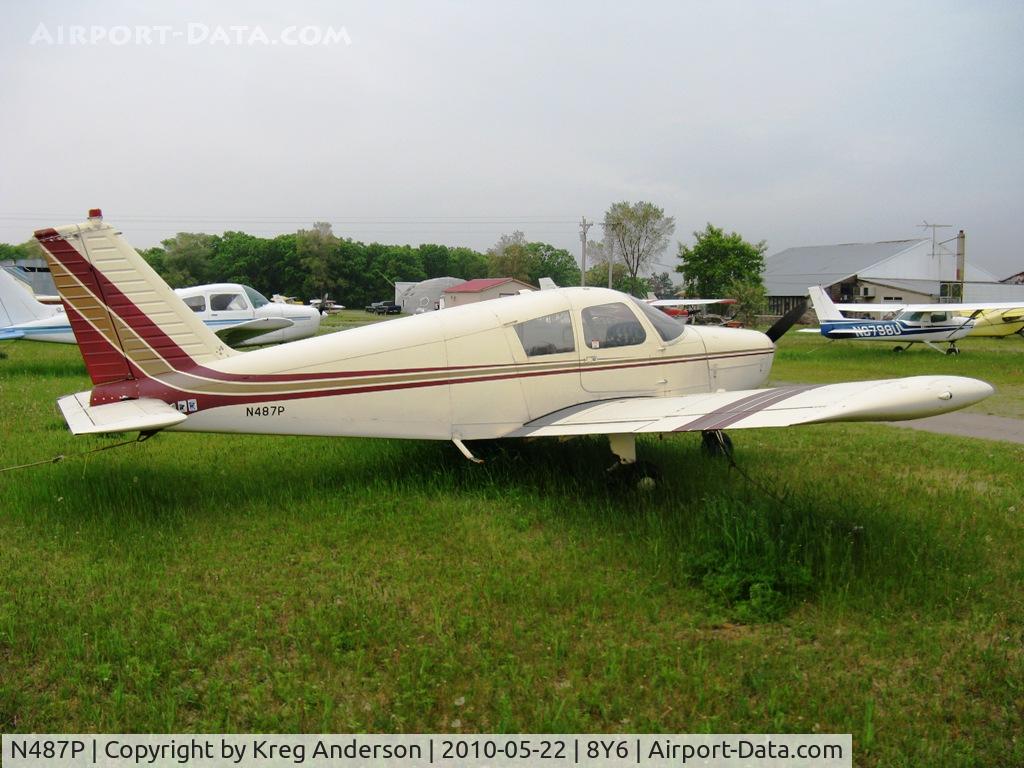 N487P, 1965 Piper PA-28-140 C/N 28-21080, Tied down at 8Y6.