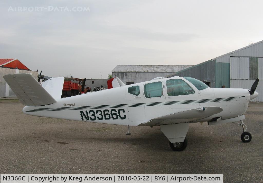 N3366C, 1955 Beech F35 Bonanza C/N D-4033, On the ramp at 8Y6.