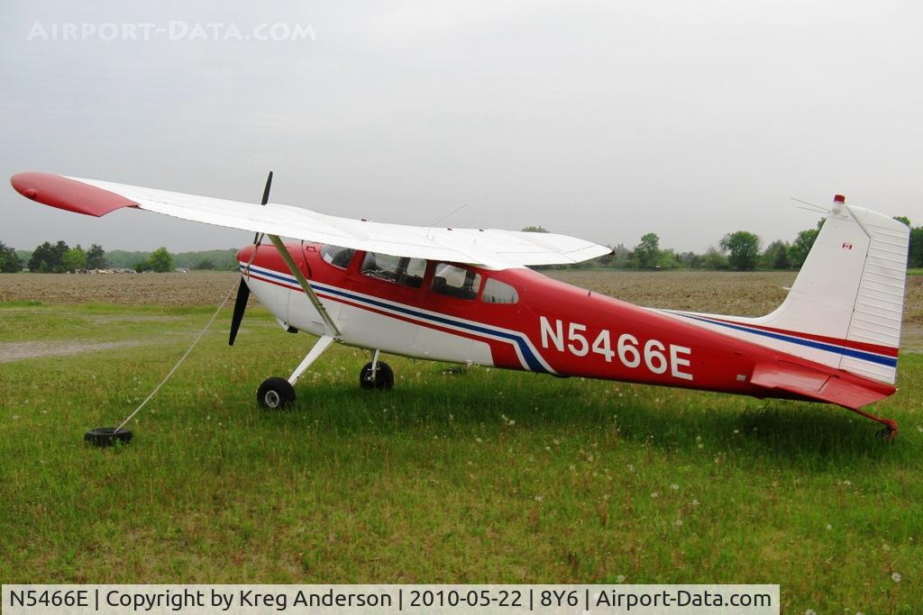N5466E, 1964 Cessna 180G C/N 18051363, Tied down at 8Y6.