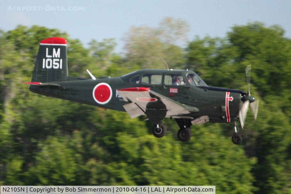 N2105N, 1960 Fuji LM-2 Nikko C/N TMA-1, Arriving at Lakeland, FL during Sun N Fun 2010.