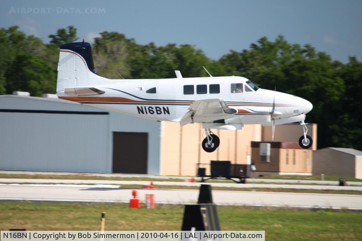 N16BN, 1962 Beech U-8F Seminole C/N LF-61, Landing on 9 during Sun N Fun 2010 at Lakeland, FL.
