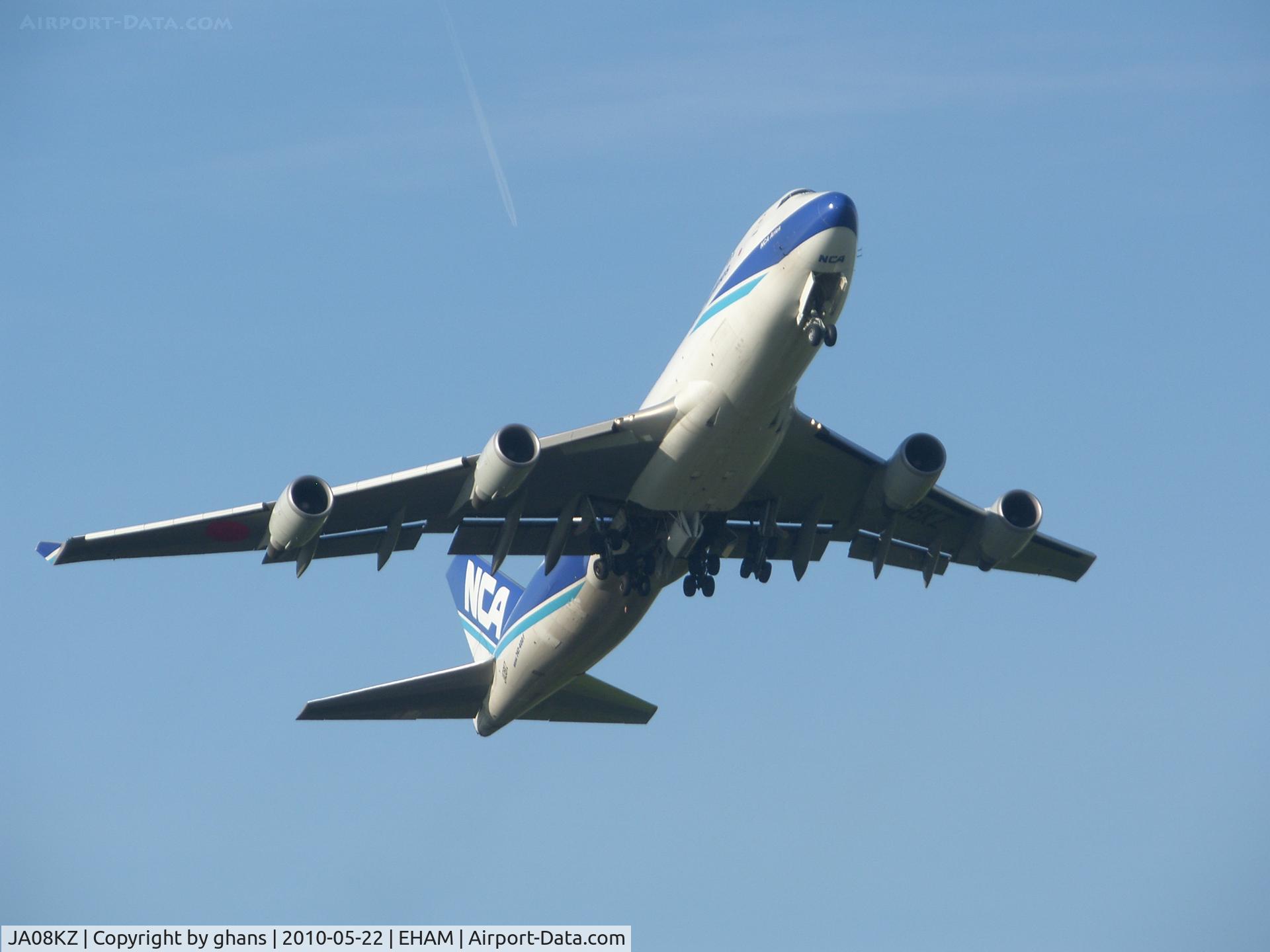 JA08KZ, 2008 Boeing 747-4KZF C/N 36135, Climbing out empty rw36L