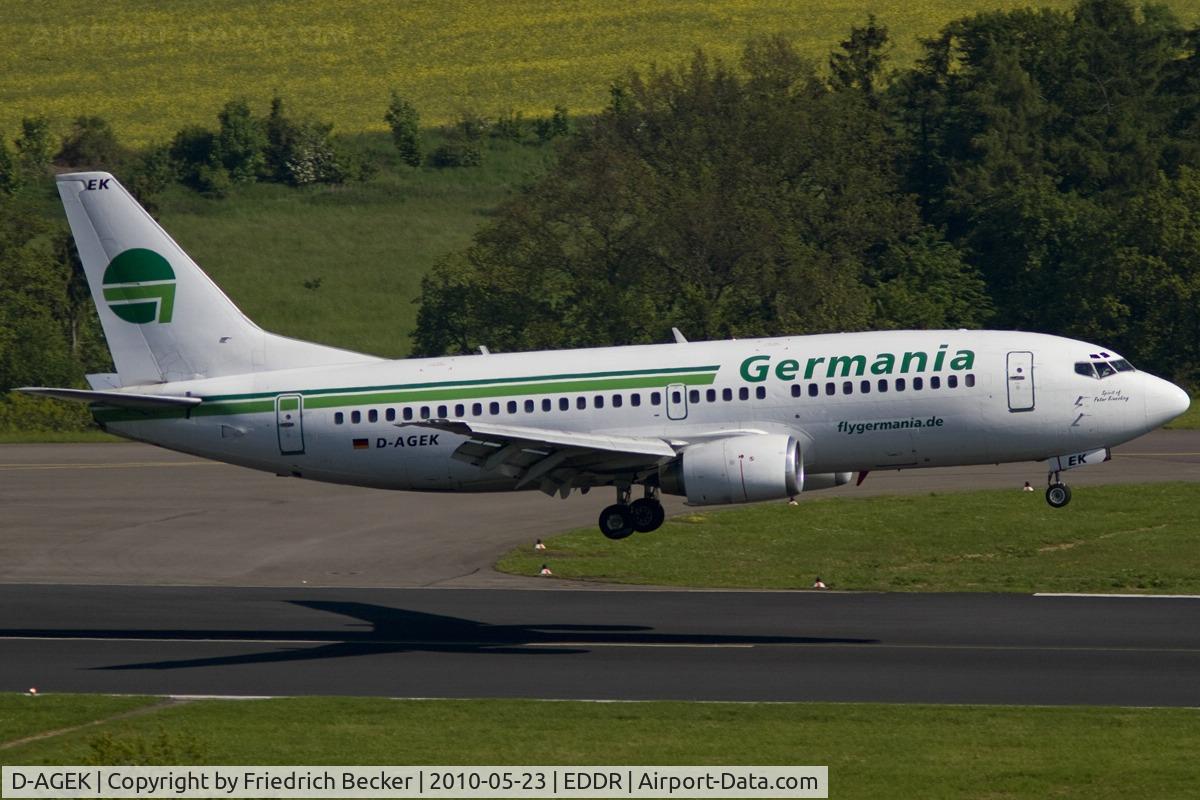 D-AGEK, 1991 Boeing 737-3M8 C/N 25015, about to touchdown