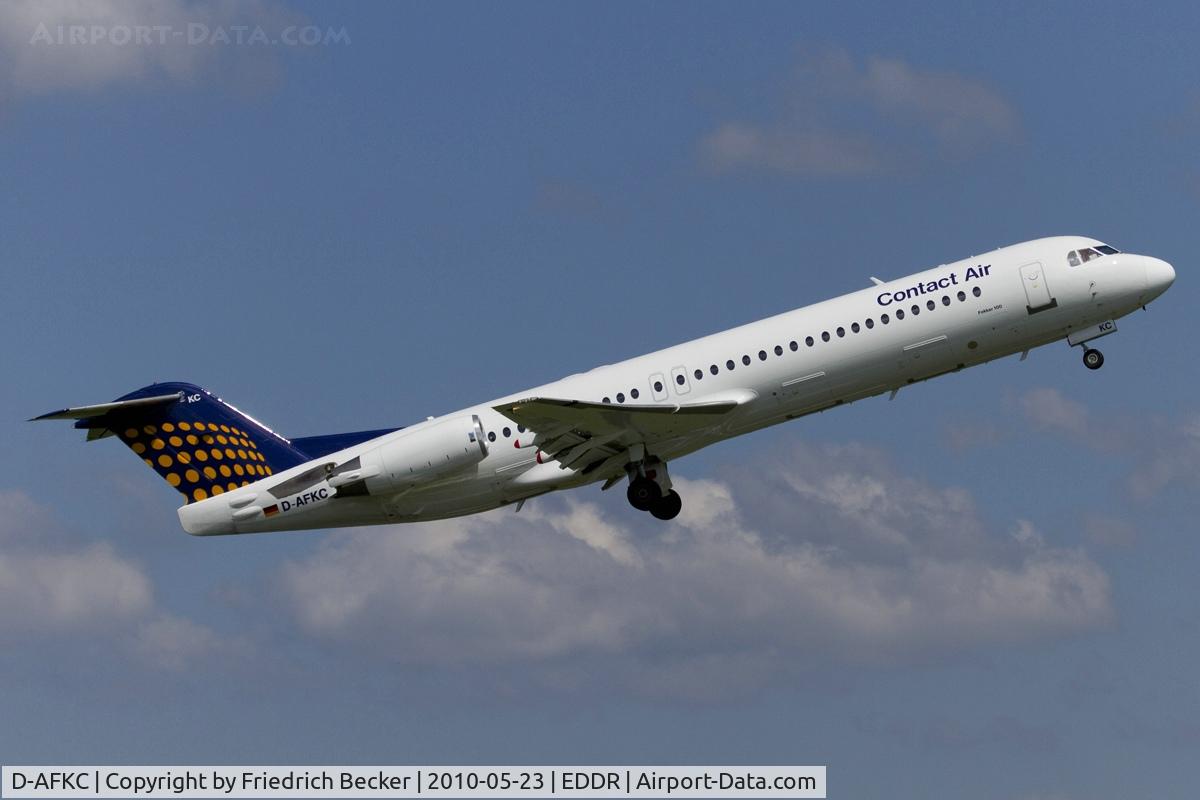 D-AFKC, 1996 Fokker 100 (F-28-0100) C/N 11496, echo departure route