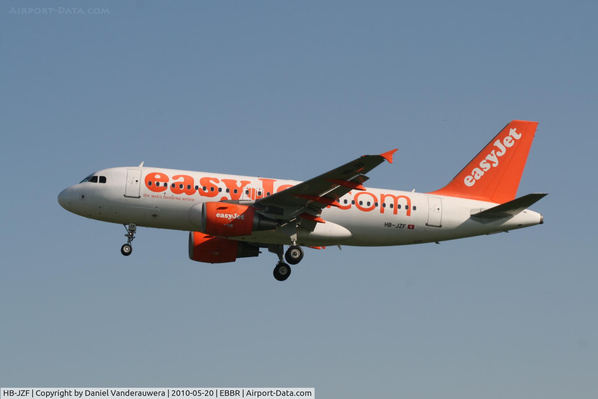 HB-JZF, 2004 Airbus A319-111 C/N 2184, Arrival of flight EZF1533 to RWY 25L