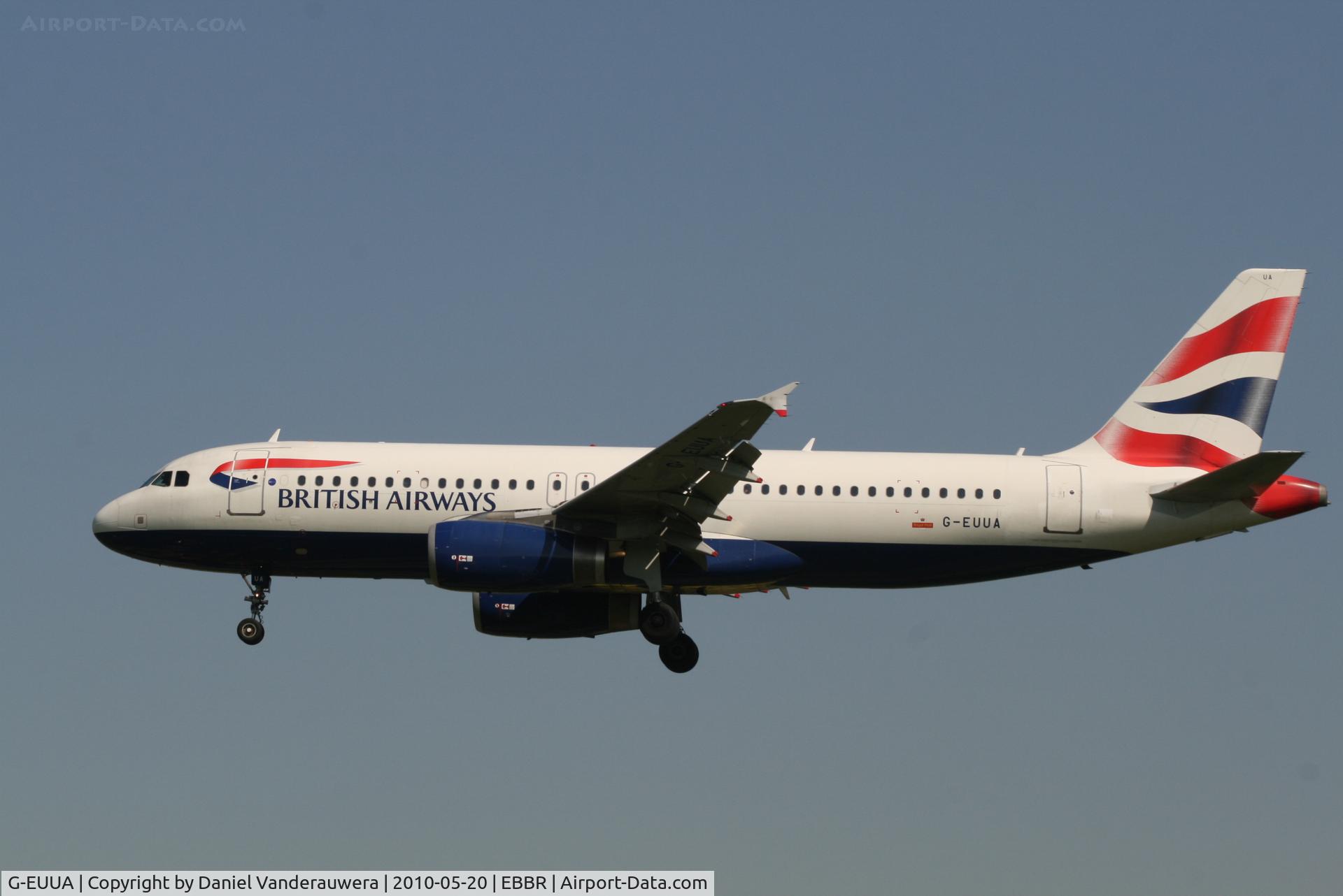 G-EUUA, 2001 Airbus A320-232 C/N 1661, Arrival of flight BA392 to RWY 25L