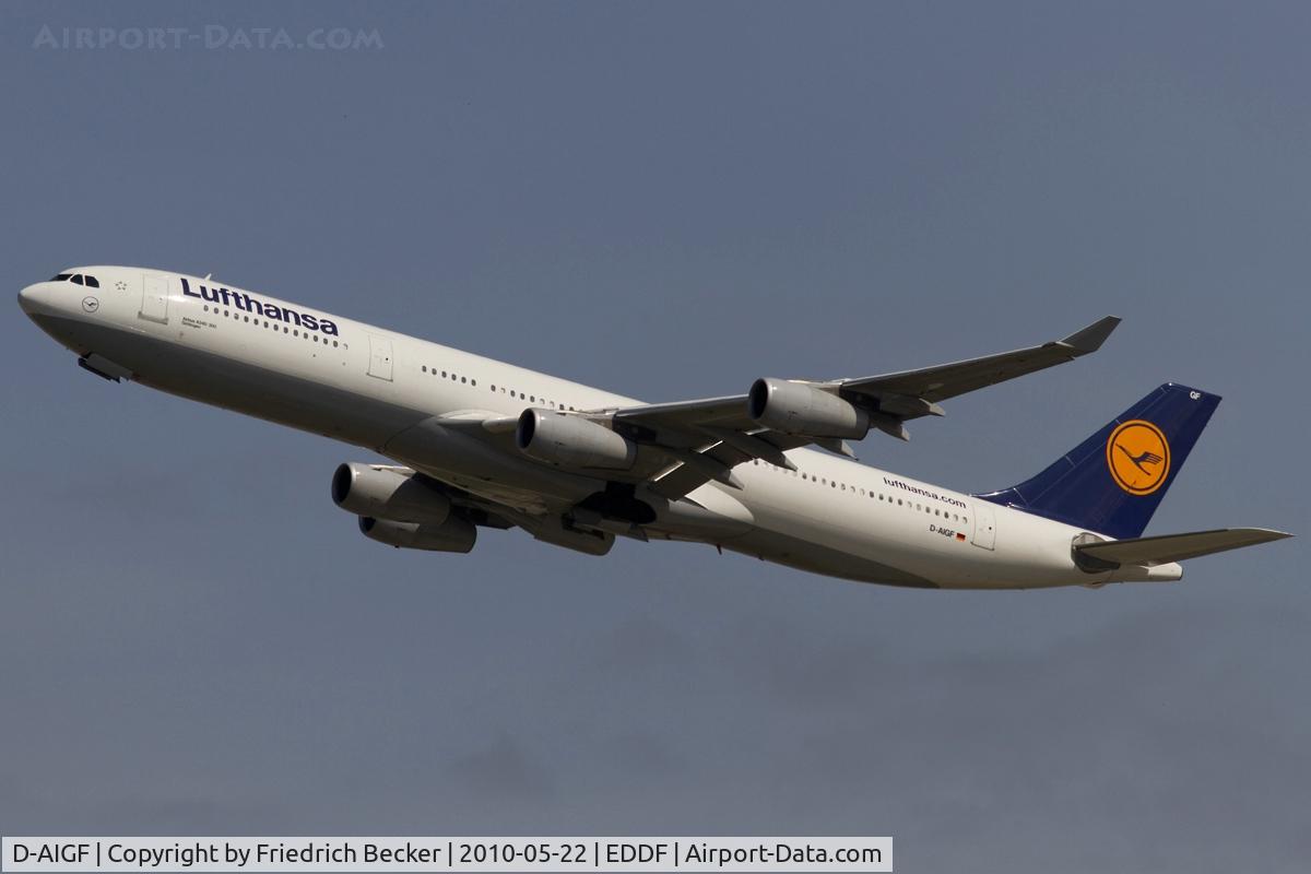D-AIGF, 1994 Airbus A340-311 C/N 035, departure via RW25R