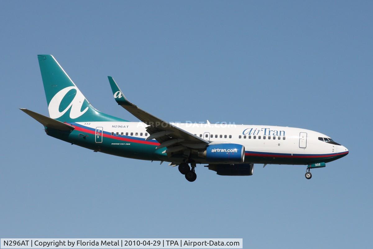 N296AT, 2006 Boeing 737-7BD C/N 34861, Southwest 737-700