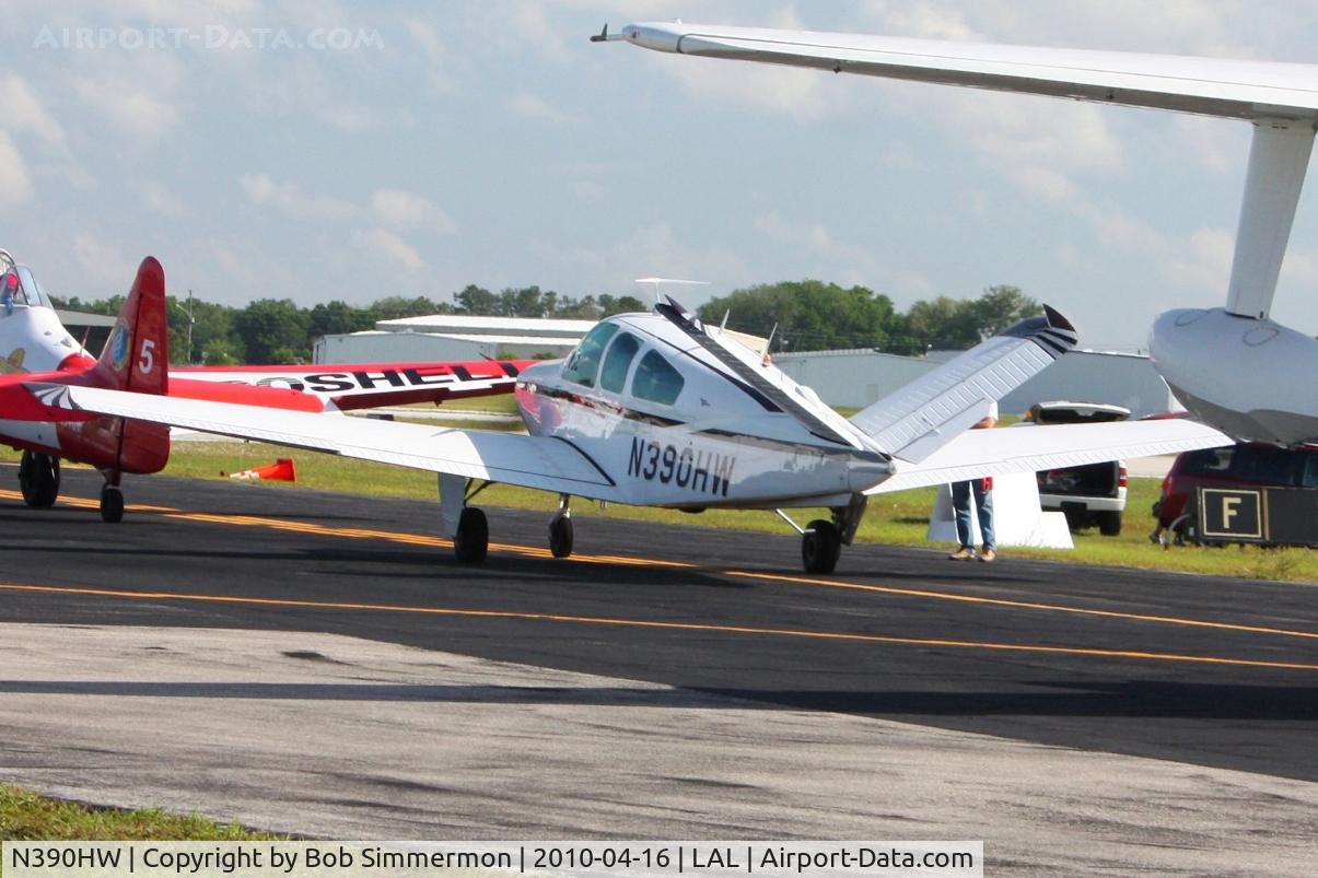 N390HW, 1967 Beech V35A Bonanza C/N D-8608, In line to depart Lakeland, FL during Sun N Fun 2010