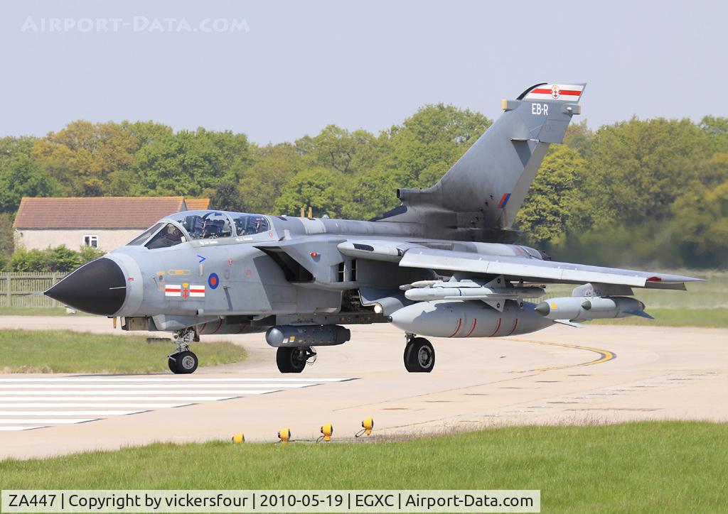 ZA447, 1983 Panavia Tornado GR.4 C/N 235/BS077/3113, Royal Air Force. Operated by 41 (R) Squadron, coded 'EB-R'.