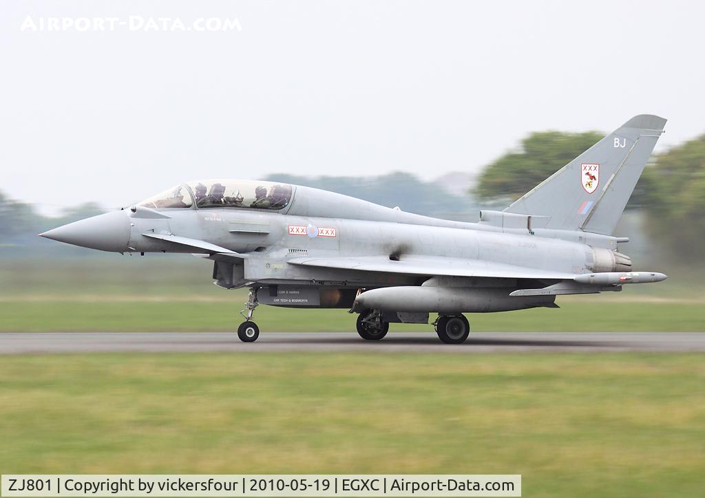 ZJ801, 2004 Eurofighter EF-2000 Typhoon T3 C/N 0008/BT002, Royal Air Force Typhoon T3. Operated by 29 (R) Squadron, coded 'BJ'.